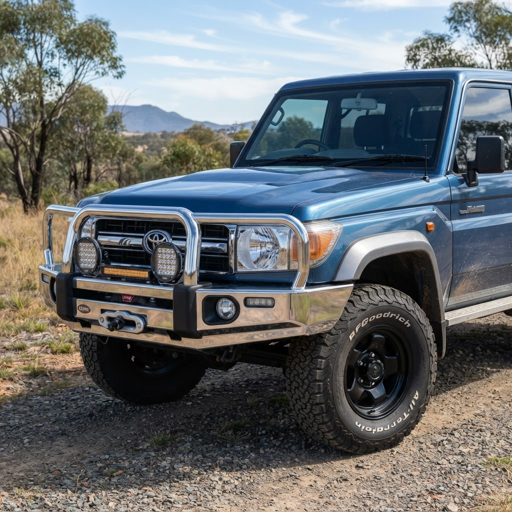 Bullbar after polishing — mirror finish